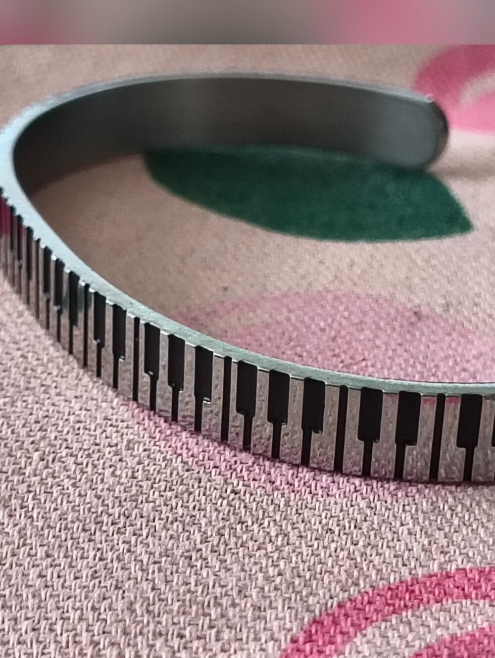 Nice Stainless Steel Piano Keys Cuff Bangle Bracelet. Estate Find. Unisex